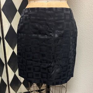 Black Geo Pattern Mini Skirt SZ 14